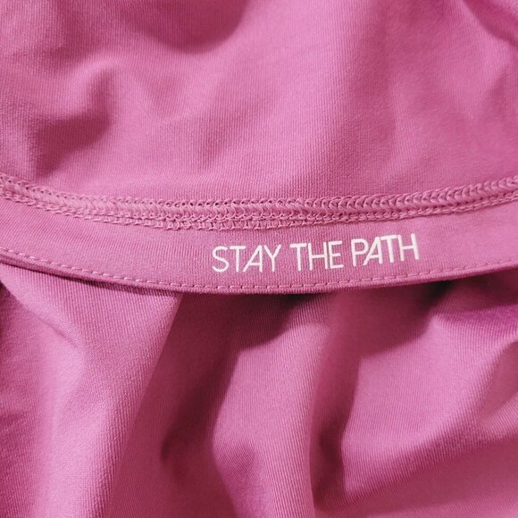 Calia Flow Sz X Small Activewear Shirt Ruched Long Sleeve Tee Dark Pink NWOT - Picture 5 of 7